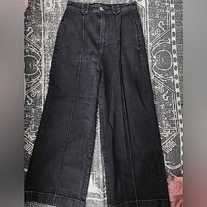 NWOT Urban Outfitters Black Leroy Wide Leg Pintuck High Waisted Jean: Size 27